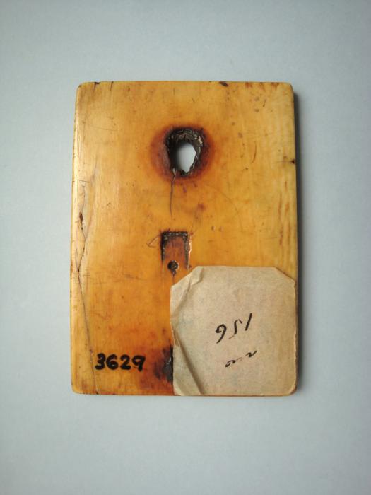Wing, right (fragment of a diptych), 1 register, 3 arches across (frise d'arcatures; plaquette); reused as a pax (baiser de paix) (Back)