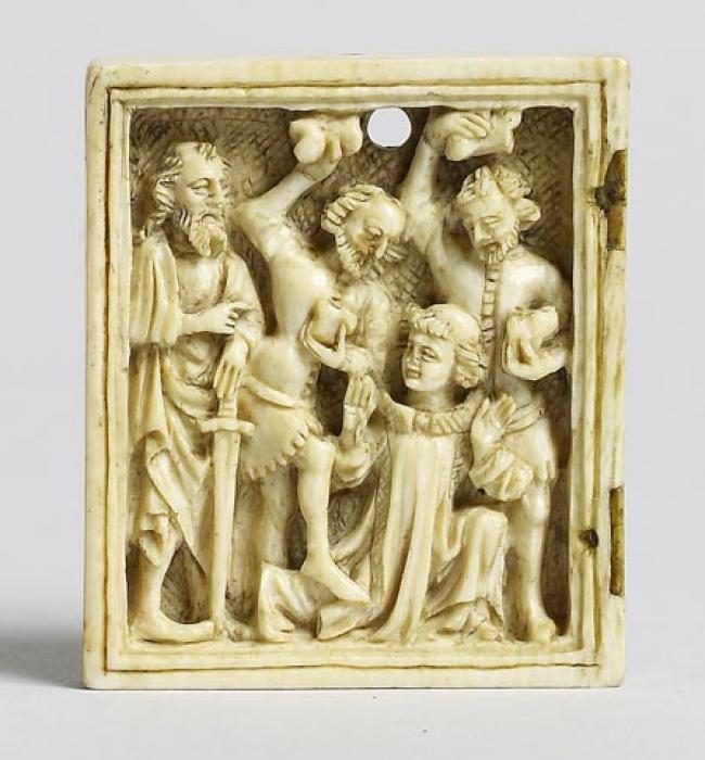 Wing, left (fragment of a diptych), 1 register (plaquette) (Front)