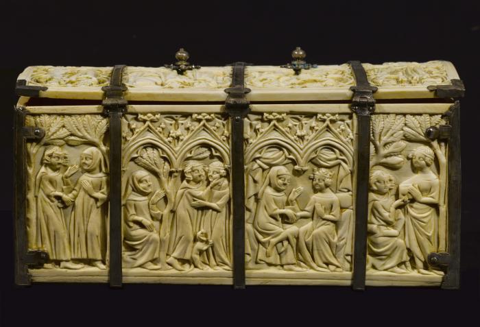 Casket, with arches, quatrefoils, rosettes (coffret; frise d'arcatures; quatre-feuilles) (Body, back)