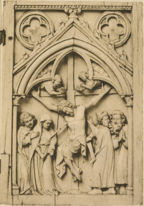 Diptych, 1 register, 1 arch across (plaquettes; colonnettes) (Wing, right)