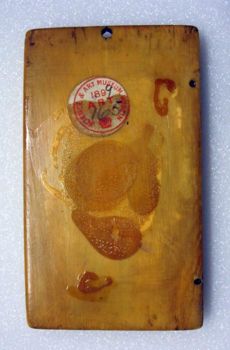 Wing, right (fragment of a diptych), 1 register, 1 arch across (plaquette) (Back)
