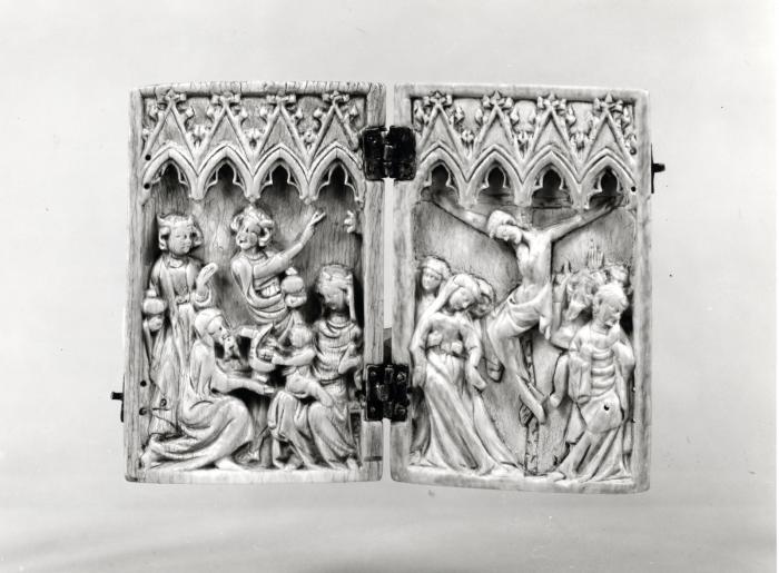 Diptych, 1 register, 4 arches across (plaquettes; frise d'arcatures) (Front)