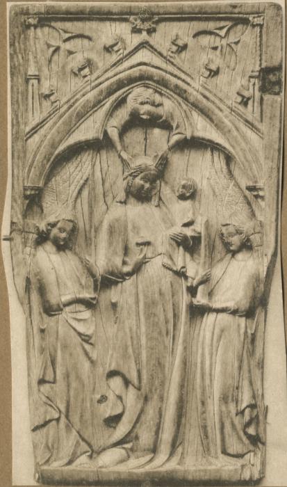 Wing, left (fragment of a diptych), 1 register, 1 arch across (plaquette) (Front)