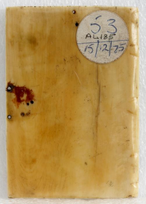 Wing, right (fragment of a diptych), 1 register, 3 arches across (frise d'arcatures; plaquette) (Back)