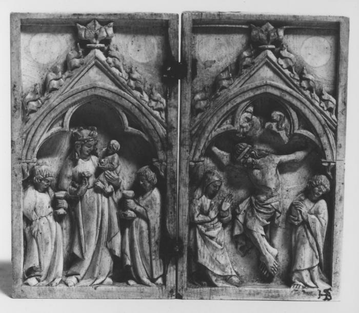 Diptych, 1 register, 1 arch across (plaquettes) (Front)