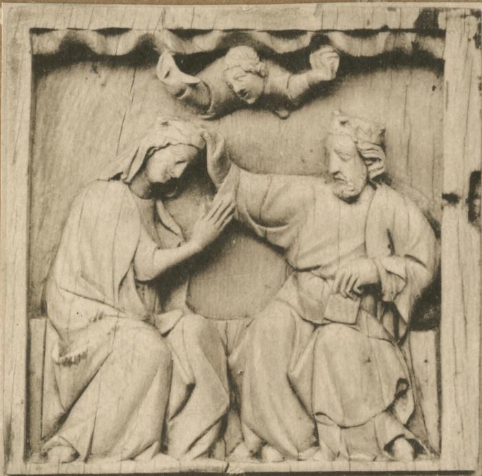 Wing, left (fragment of a diptych; upper register), 1 register (plaquettes) (Front)