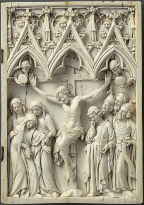 Wing, right (part of a diptych), 1 register, 3 arches across (frise d'arcature; plaquette) (Front)