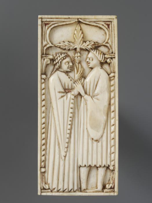 Panel (part of a casket), 1 register, 1 ogee arch across (plaquette; coffret) (Front)