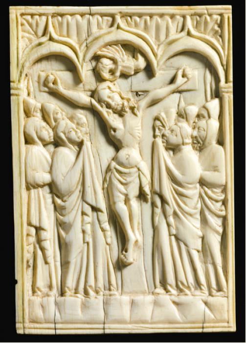 Wing, right (fragment of a diptych), 1 register, 3 arches across (frise d'arcatures; plaquette) (Front)