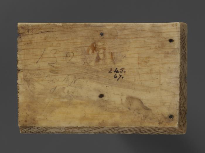 Panel (fragment of a casket), 1 register, 2 arches across (coffret; frise d'arcatures) (Back)