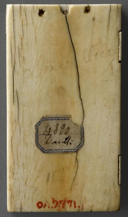 Wing, right (fragment of a diptych), 1 register, 1 arch across (plaquette) (Back)