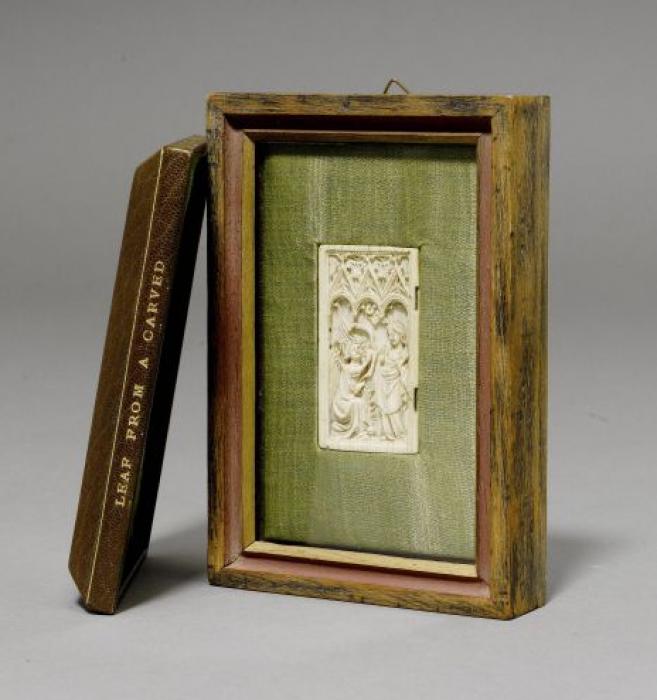 Wing, left (fragment of a diptych), 1 register, 3 arches across (plaquette; frise d'arcatures) (Front)
