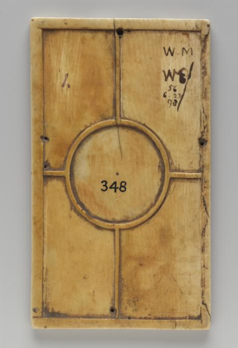 Writing tablet or lid of a weights and scale box, 1 register, 3 arches across (frise d'arcatures; plaquette; tablette à écrire) (Back)