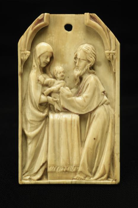 Gabled panel (fragment of a polyptych; tabernacle), 1 register, 1 arch across (Front)