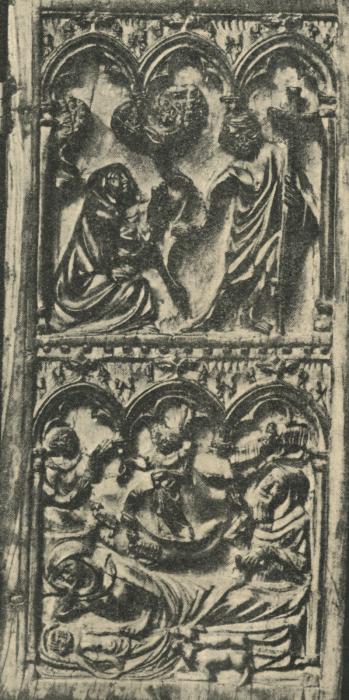 Diptych, 2 registers, 3 arches across (frise d'arcatures; colonnettes) (Wing, right)