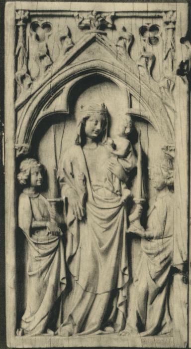 Diptych, 1 register, 1 arch across (plaquette) (Wing, left)