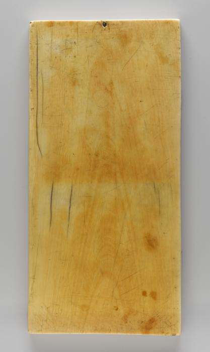 Wing, right (part of a diptych), 2 registers, bands of rosettes (décor de roses) (Back)