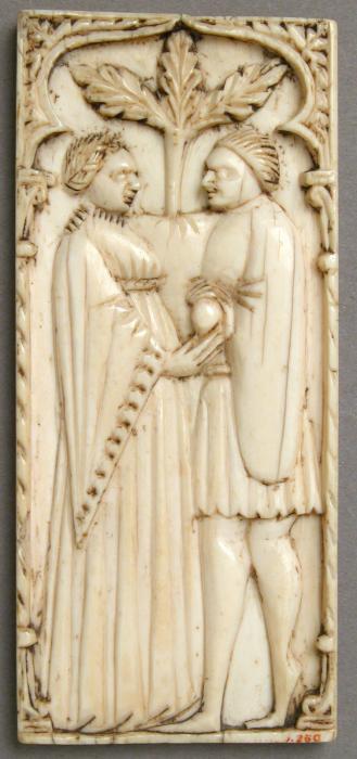 Panel (part of a casket), 1 register, 1 ogee arch across (plaquette; coffret) (Front)
