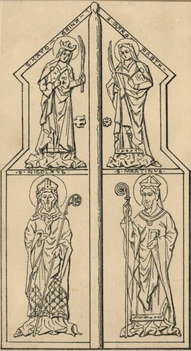 Gabled triptych, 3 registers (Front, closed)