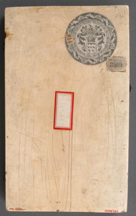 Diptych, 1 register, 1 arch across (plaquettes) (Back, closed (wing, left))