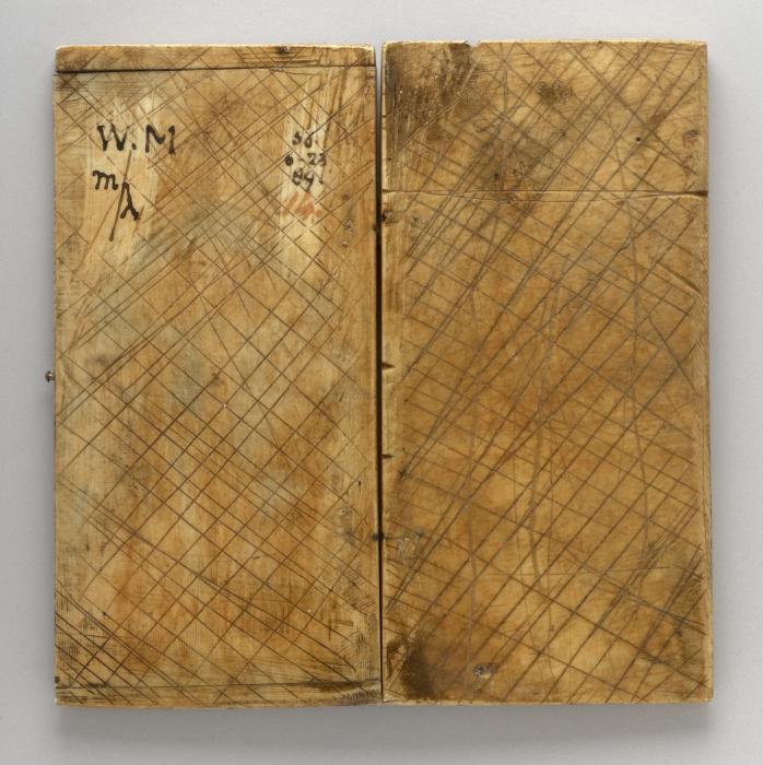 Diptych, 1 register, 1 arch across (plaquettes; colonnettes) (Back)