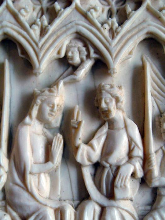 Wing, right (fragment of a diptych), 1 register, 3 arches across (plaquette; frise d'arcatures) (Detail)