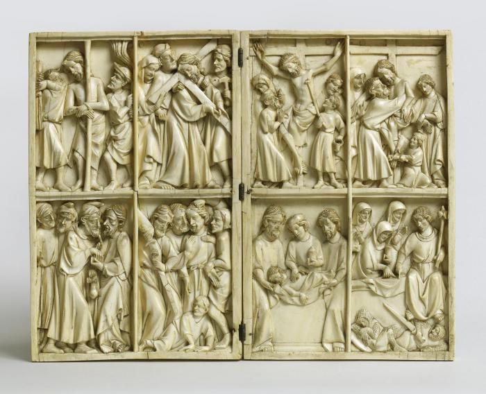 Diptych, 2 registers, 2 compartments across (Front)