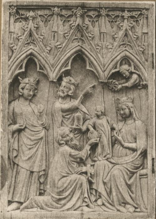 Wing, left (fragment of a diptych), 1 register, 3 arches across (plaquette; frise d'arcatures) (Front)