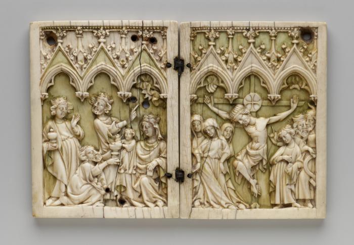 Diptych, 1 register, 3 arches across (plaquettes; frise d'arcatures) (Front)