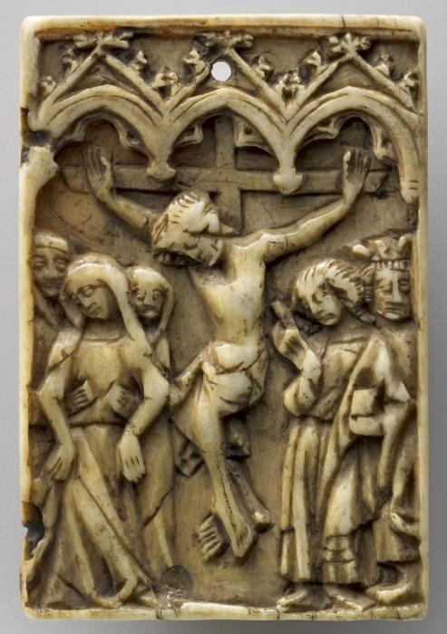 Wing, right (fragment of a diptych), 1 register, 3 arches across (frise d'arcatures; plaquette) (Front)