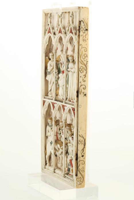 Wing, left (part of a diptych), 2 registers, 3 arches across (frise d'arcatures; colonnettes) (Side)