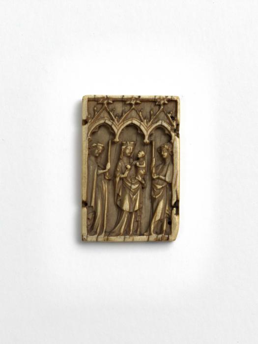 Wing, left (fragment of a diptych), 1 register, 3 arches across (plaquette; frise d'arcatures) (Front)