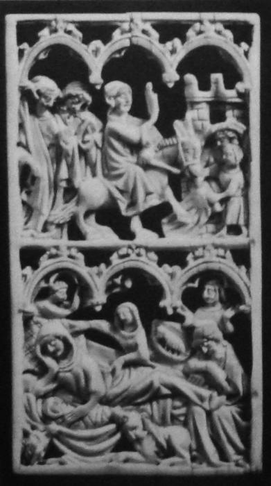 Openwork panel, 2 registers, 3 arches across (plaquette ajourée; frise d'arcatures) (Front)