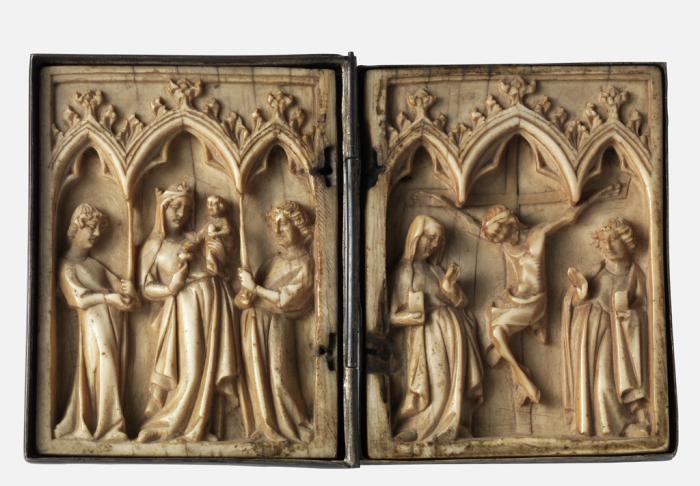 Diptych, 1 register, 3 arches across (plaquettes; frise d'arcatures) (Front)