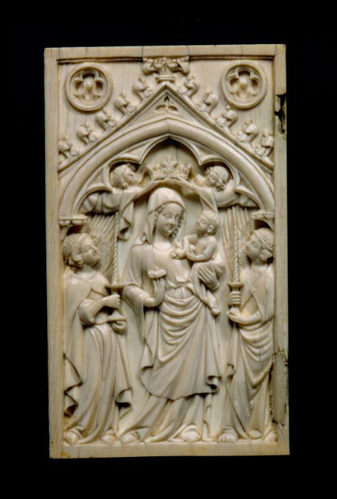 Diptych, 1 register, 1 arch across (plaquette) (Front, left)
