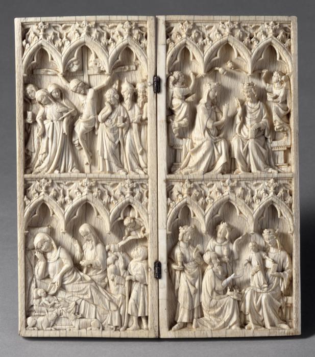 Diptych, 2 registers, 3 arches across (frise d'arcatures) (Front)