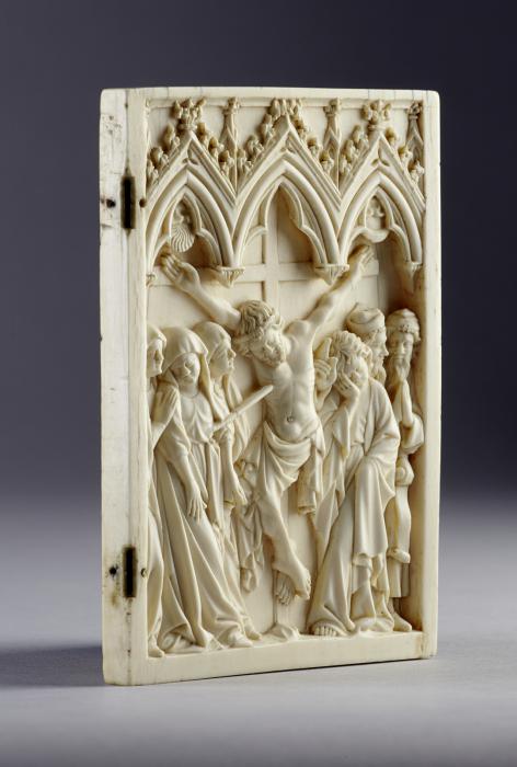 Wing, right (fragment of a diptych), 1 register, 3 arches across (plaquette; frise d'arcatures) (Front)