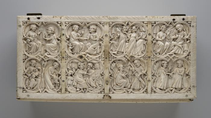 Casket with arches and quatrefoils (coffret; quatre-feuilles; frise d'arcatures) (Lid)