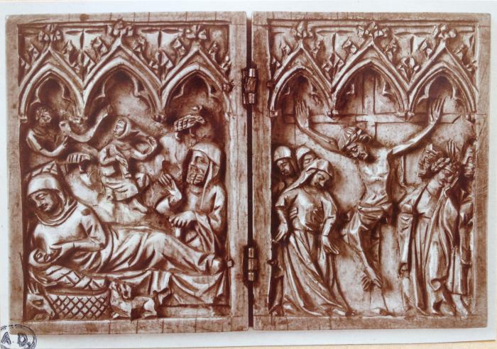 Diptych, 1 register, 3 arches across (frise d'arcatures) (Front)