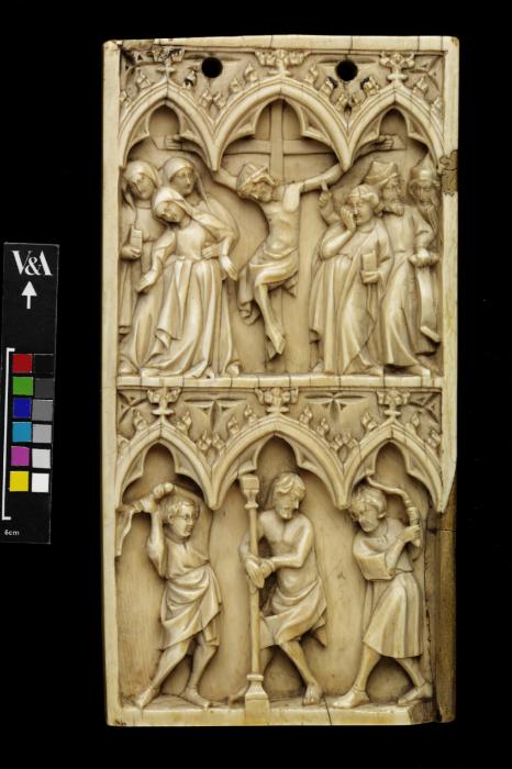 Wing, left (part of a diptych), 2 registers, 3 arches across (frise d'arcatures) (Front)