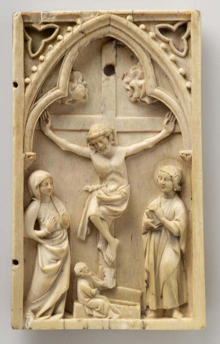 Wing, right (fragment of a diptych), 1 register, 1 arch across (plaquette) (Front)