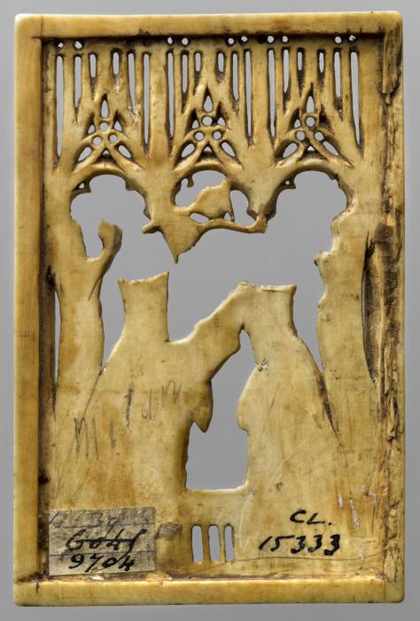 Openwork panel, 1 register, 3 arches across (plaquette ajourée; frise d'arcatures) (Back)