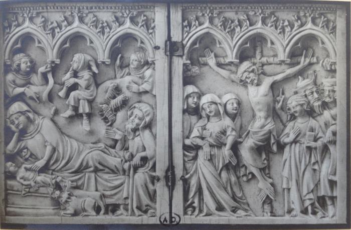 Diptych, 1 register, 3 arches across (frise d'arcatures) (Front)