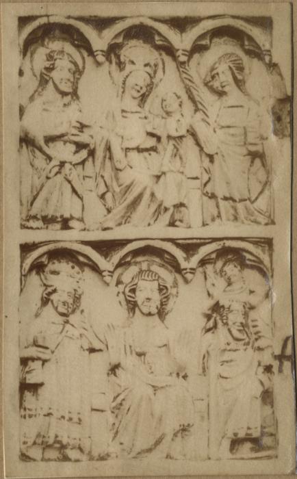 Wing, left (fragment of a diptych), 2 registers, 3 arches across (frise d'arcatures) (Front)