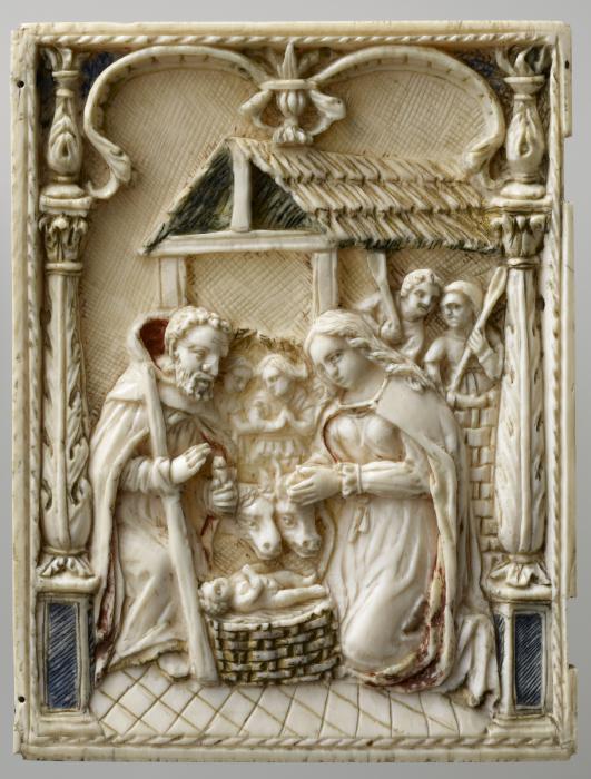 Diptych, 1 register, 1 arch across (plaquette) (Wing, left)