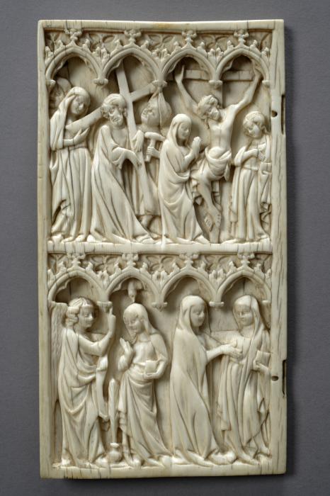 Wing, left (fragment of a diptych), 2 registers, 4 arches across (frise d'arcatures) (Front)