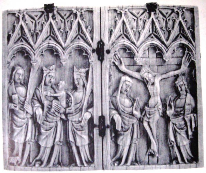 Diptych, 1 register, 3 arches across (plaquettes; frise d'arcatures) (Front)