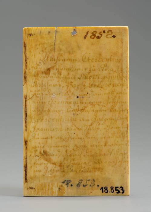 Writing tablet, 1 register (plaquette; tablette à écrire) (Back)