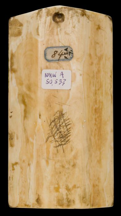 Gabled panel, 1 register, 1 arch across (plaquette) (Back)