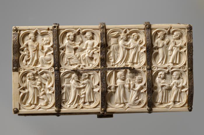 Casket, with quatrefoils and arches (coffret; quatre-feuilles; frise d'arcatures) (Lid)